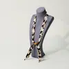 Colar Cachecol de Seda com Contas de Bolinhas Design de Nicho Feminino Corrente de Clavícula Ajustável Acessórios para Suéter