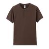 Camiseta Ami Khaji Masculina Manga Longa Pesada Algodão de Xinjiang Algodão Puro Gola Henley Manga Curta Estilo Americano Retrô Fitness Simples