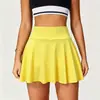 Falda casual de verano para yoga de cintura alta popular europea y americana transfronteriza, shorts para mujer, minifalda plisada holgada para fitness al aire libre