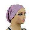 Nuevo sombrero pañuelo de cabeza de color liso, sombrero de cinco paneles de ala ancha de moda casual transfronterizo de Amazon, puede ocultar el cabello, gorro de dormir recto de poner
