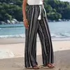 2026 Primavera y Verano Transfronterizos Patrón Geométrico Elásticos Cómodos Casual Moda Pantalones de Pierna Recta Pantalones Largos para Mujer