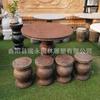 Mesa de Piedra Blanca Granito Banco de Piedra Exterior Hogar Patio Parque Comunidad Juego de Mármol Natural para Villa