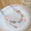 ¡Número uno dulce niña! Collar de cuentas coloridas con diseño de caramelos de amor para mujer, collar de diseño de nicho de verano con cadena de clavícula de dopamina
