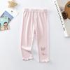 Leggings de Verano para Niña Lindo Conejo Lazo Oreja Borde Elástico Acanalado Delgados Pantalones de Verano para Mujer