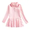 Camisa polo comercio exterior algodón ropa infantil primavera y otoño niño estudiante vestido niña bebé estilo occidental manga larga falda plisada