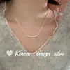 Diseño Minimalista Estilo Ins de Dongdaemun, Corea Plata Joyería Plata de Ley S925 Collar con Letra Inglesa Versátil y de Alta Gama