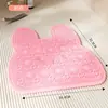 Cepillo para pies con forma de conejo de silicona, alfombrilla antideslizante para baño de pies con masaje para el baño, con ventosas para eliminar la piel muerta, una herramienta de baño conveniente para personas perezosas en la ducha