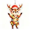 Enfeites de Natal acrílicos transfronteiriços, decorações de Natal de animais de desenho animado, decorações festivas para festas no atacado