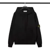 Sudadera con capucha de punto grueso con forro polar, manga larga, estilo europeo y americano, para cruzar fronteras, color liso, con insignia, para hombres y mujeres, isla de amantes