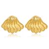 Brincos de personalidade de moda europeia e americana banhados a cobre ouro 18k retro geométrico irregular textura sentido brincos luz luxo high-end sentido