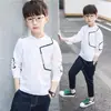 Roupas Infantis Camiseta de Manga Longa Outono para Meninos Camiseta Básica Infantil Primavera e Outono 2026 Novo Estilo Top para Meninos Algodão Puro Tendência