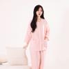 25 pijamas nuevos de algodón de doble capa para primavera y verano, de manga corta, para mujer e hija, con lunares dorados, cuello redondo, se pueden usar fuera, traje de ropa para el hogar