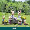 Paisagismo de Jardim Externo Miniatura de Cabana Coelhos de Desenho Animado Enfeites Ponto Turístico Popular Itens de Decoração de Acampamento