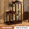 Estante para Flores Chino Sala de Estar de Pie Estante de Almacenamiento Balcón Mesa para Flores de Madera Maciza 2025 Nuevo Estante para Macetas Interior Multicapa