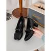 Zapatos de tacón alto con suela gruesa, tacón de bloque, versátiles, de una sola capa, zapatos vintage Mary Jane para mujer, primavera y verano 2024, nuevos zapatos franceses JK