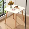 Mesa de Madeira Quadrada Pequena Mesa Quadrada Simples para Uso Doméstico Mesa Lateral de Sofá Mesa de Cabeceira Moderna Casa de Aluguel Varanda Mesa de Centro Pequena