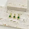 Cobre Chapado en Oro de 18 Quilates Nicho Exquisito Zircón de Colores Irregulares Colgante de Gota de Agua Materiales para Pulsera Collar DIY Accesorios de Joyería