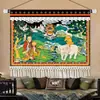 Tecido Pendurado de Pastores de Iaque Xizang Casa de Hóspedes Sala de Estar Hotel Restaurante Caixa de Hotel Tapeçaria Decorativa Pintura Pendurada da Montanha Nevada de Xizang