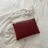 Bolso de mano de alta gama con patrón tejido en relieve, rojo vintage, gran capacidad, diseño simple, adecuado para el trabajo diario y eventos nocturnos