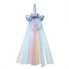 Malha arco-íris unicórnio headband princesa gradiente tassel renda menina cabelo acessórios flor headband véu cocar