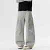 Nuevos pantalones casuales de trabajo de otoño holgados con cordón, pantalones de pierna ancha curvados versátiles de moda unisex, Pared sin Sombras