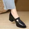 Sapatos Mary Jane retrô estilo francês, com sola macia e salto grosso, nova coleção de outono, design versátil de bico fino, adequados para o trabalho e o uso diário, sapatos de couro de salto alto para mulheres