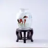 Soporte de flores para interiores jarrón pecera jarra de vino planta en maceta base de soporte redondo elevación de altura piedra extraña imitación madera maciza soporte de estante de calabaza