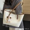 Bolso Tote Tejido de Gran Capacidad para Mujer 2024 Nueva Moda Explosiva Bolso de Hombro Textura Simple Bolso para Ir al Trabajo