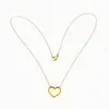Colar novo de aço titânio outono e inverno corrente clavícula amor couro antigo pingente em forma de coração DIY colar feminino não desbota