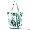 Bolso de Hombro Casual con Estampado Floral de Plantas Estilo Coreano Bolso Tote Fresco de Moda Bolso de Mano de Estudiante de Moda Ins