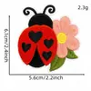 Patche Bordado de Inseto Desenho Animado Fofo Patche de Joaninha de Sete Pontos para Roupas Bolsas DIY Emblema Termocolante Emblema Bordado