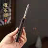 Cuchillo de té Damascus de palo de rosa ébano cuchillo para té Pu'er dispositivo especial para abrir pasteles de té cuchillo para despegar té aguja de té de alta gama