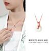 Collar de Plata Esterlina S925 con Colgante de Hebilla de la Paz de Jade Hetian de Fujian y Guangdong con Carpa para Mujer, Cadena para Clavícula de Nuevo Estilo Chino, Regalo para Novia