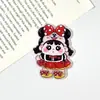 Acrílico Nuevo Verano Dopamina Doble Cola de Caballo Chica Qoqo Parche Broche Pin para el Cabello Insignia Imán para Nevera