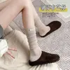 Ropa de Abrigo Versátil para Otoño e Invierno con Zapatos Pequeños de Cuero Calcetines Largos de Moda Calcetines Negros para Pantorrilla Calcetines Largos Mujer Niñas Calcetines Lolita