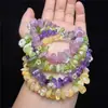 Pulsera de Dopamina de Piedra Triturada de Amatista Natural, Piedra Triturada Multigem, Turmalina Rosa, Venta Caliente de Exportación Collar de Flor Pequeña de Piedra Uva