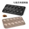 Molde para Pasteles Madeleines Antiadherente Acero al Carbono Dorado 12 Cavidades Concha Francesa Molde para Galletas Tridimensional Bandeja para Hornear Pasteles de Acero al Carbono