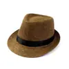 Suministro transfronterizo de nuevo sombrero de paja para adultos europeo y americano estilo británico sombrero Jazz sombrero de playa para exteriores venta al por mayor