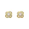 Pendientes de Plata S925 con Aguja Irregular Geométricos de Circonita Diseño de Nicho Estilo Versátil Elegante para el Día a Día Joyería para Orejas Venta al por Mayor