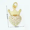 Ventas Directas de Fábrica, Venta al por Mayor de Artículos en Stock, Chapado en Oro Real Microincrustado de Cobre 18K, Colgante en Forma de Corazón Chapado en Oro