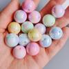 Cuentas redondas de acrílico con agujero recto de sirena, bañadas en UV, de 16 mm, con arrugas, sueltas, accesorios de joyería, material de tejido DIY