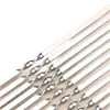 Espetos de churrasco de aço inoxidável, espetos planos, espetos de cordeiro para churrasco ao ar livre, espetos de aço, espetos de ferro, ferramentas, conjunto completo de suprimentos, agulhas para churrasco