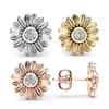 Nuevos Pendientes de Flor de Amazon, Margaritas Pequeñas, Estilo Europeo y Americano, Crisantemo Chapado en Oro de 18 Quilates, Girasol, Pendientes de Girasol