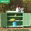 Almacenamiento de Gabinete de Zapatos de Madera Maciza para Exteriores al por Mayor Gabinete de Almacenamiento Puerta de Villa Protección Solar Impermeable Caja de Herramientas para Patio Balcón de Jardín Artículos Varios