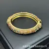 Pulseira com Pedra Natural Crua Inlaid à Mão de Novo Estilo, Pulseira Ajustável Full Diamond Personalizada Estilo Europeu e Americano, Fornecimento Atacadista para Transmissão ao Vivo Transfronteiriça