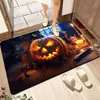 Felpudo de Halloween Transfronterizo Resistente a la Suciedad del Baño Terciopelo de Cristal Absorbente Antideslizante Felpudo para Puerta de Entrada Alfombra de Halloween