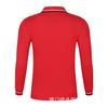Compra em grupo no atacado bordado impressão de logotipo figura 65 algodão mercerizado com miçangas gola com borda colorida vermelho grande manga longa lapela camisa polo larga