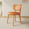 Silla de Comedor de Madera Maciza para Uso Doméstico, Silla Moderna Estilo Crema con Cojín Suave, Taburete de Comedor, Silla de Reunión para Hotel, Silla de Comedor de Lujo Ligero con Respaldo, Silla Infantil