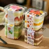 Caja Cuadrada para Pastel Caja de Empaque Postre Tiramisú Pasta de Taro Mochi Frasco de Hilo de Carne Taza para Mousse Taza de Salvado de Madera