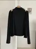 Conjunto de dos piezas KEKEZOON para mujer: chaleco de cuello medio alto + camiseta de manga larga con cárdigan, atuendo versátil de otoño 9033